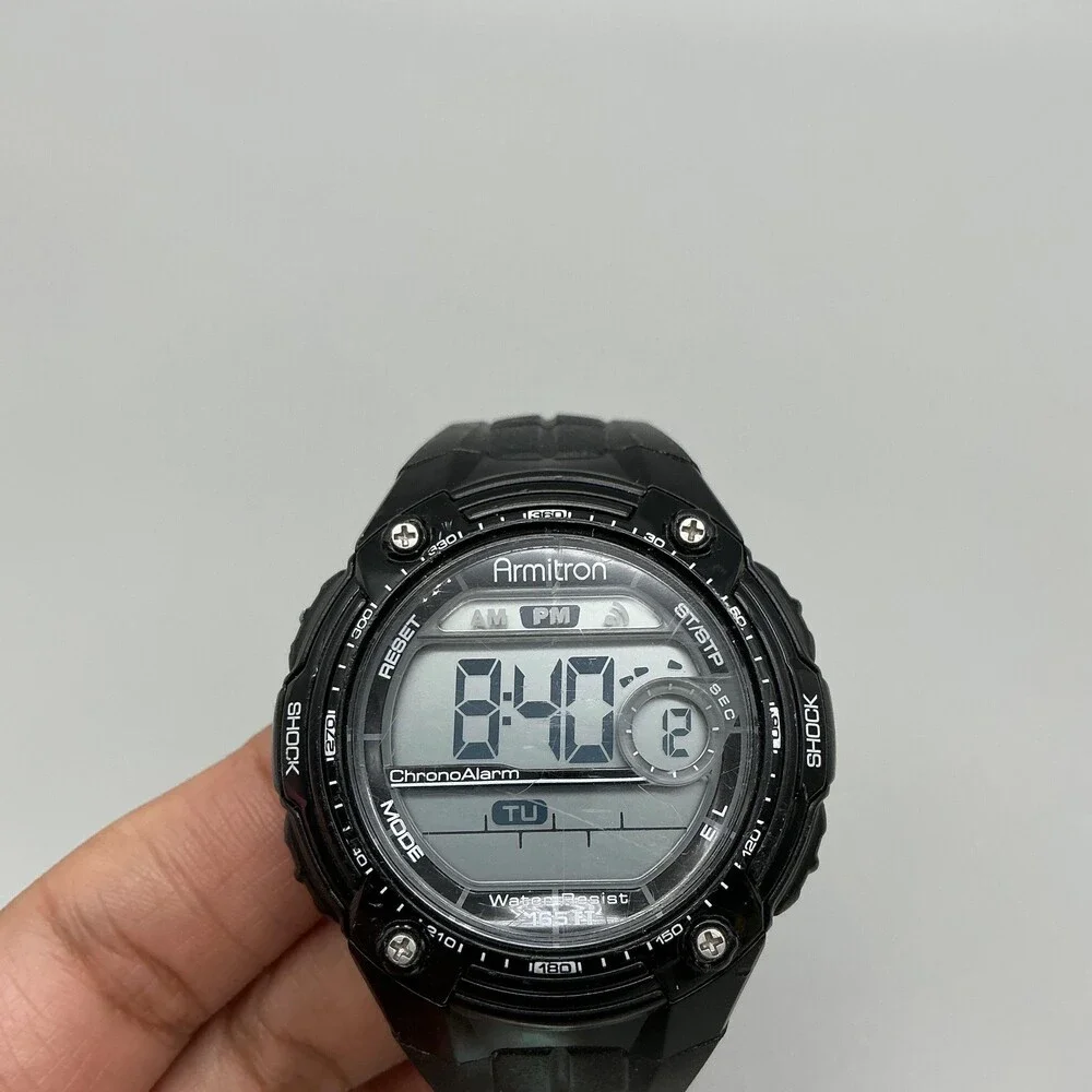 Armitron All-Sport 40/8322 Mens Watch 45mm Digital Black Chrono Alarm Day Date